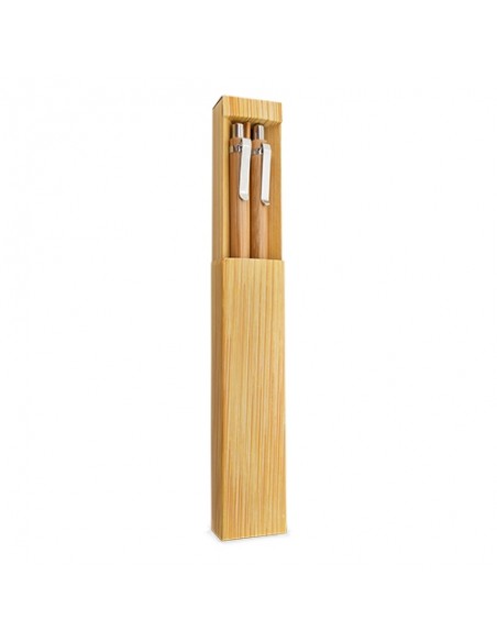 SET BOLIGRAFO Y PORTAMINAS BAMBÚ