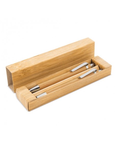SET BOLIGRAFO Y PORTAMINAS BAMBÚ