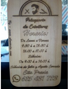HORARIO EN TABLA DE MADERA...