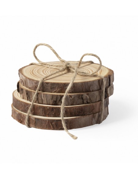 SET 4 POSAVASOS DE MADERA