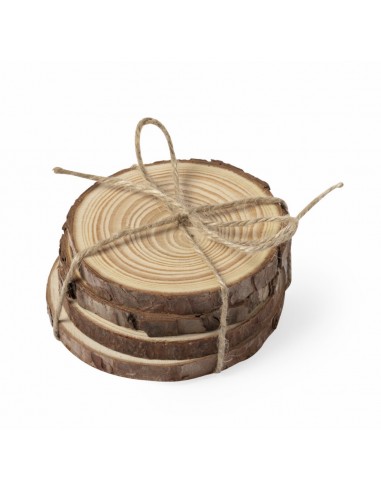 SET 4 POSAVASOS DE MADERA