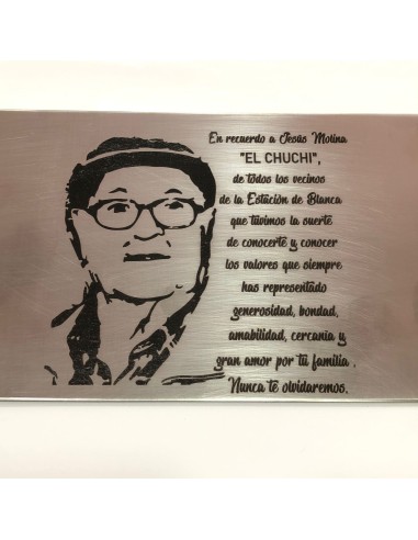 PLACA GRABADA ACERO 21x29cm